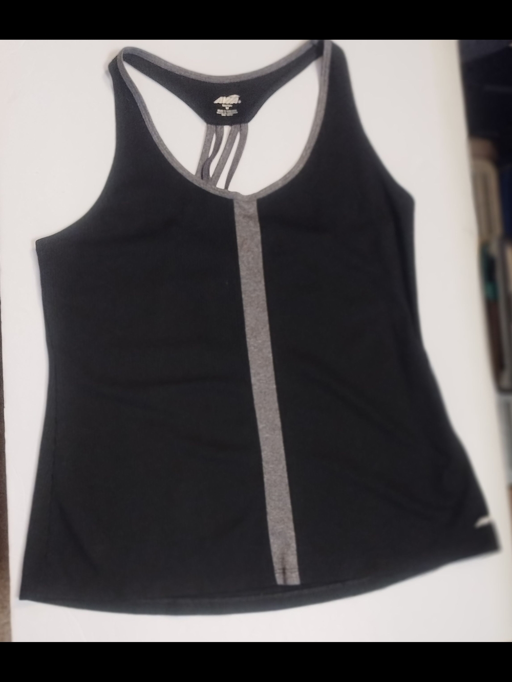 Avia Black with Charcoal Heather Racer Back Sports Bralette Size M